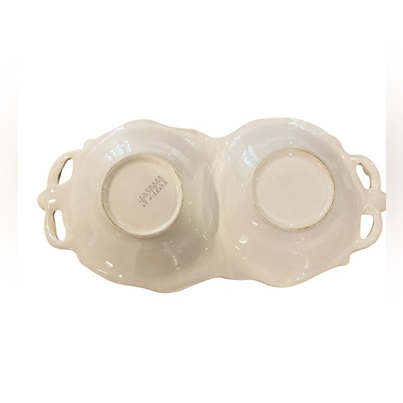 Pizzato Italian Hand Painted  Cream Double serving dish by Pizzato - Picture 4 of 7